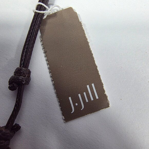 J Jill Tri Strand Wooden Bead and Brass Bohemian Statement Necklace - Picture 8 of 10